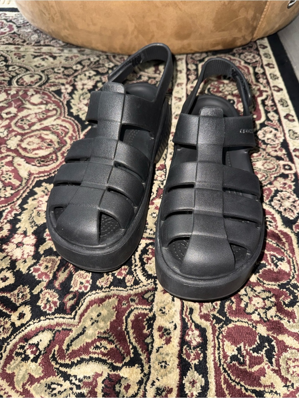 CROCS Black Women's Fisherman-Style Sandals